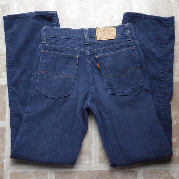 Levi's | Jeans | Vintage Levis 76 Student Orange Tab Navy Cords | Poshmark